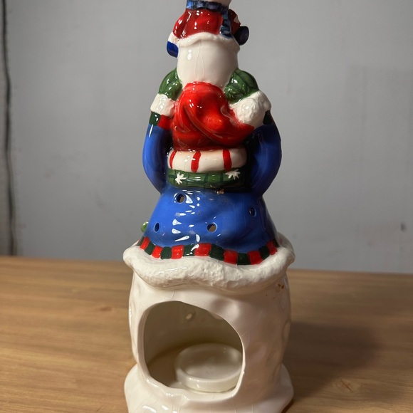 Christmas winter Double snowman small candle holder - Picture 3 of 4